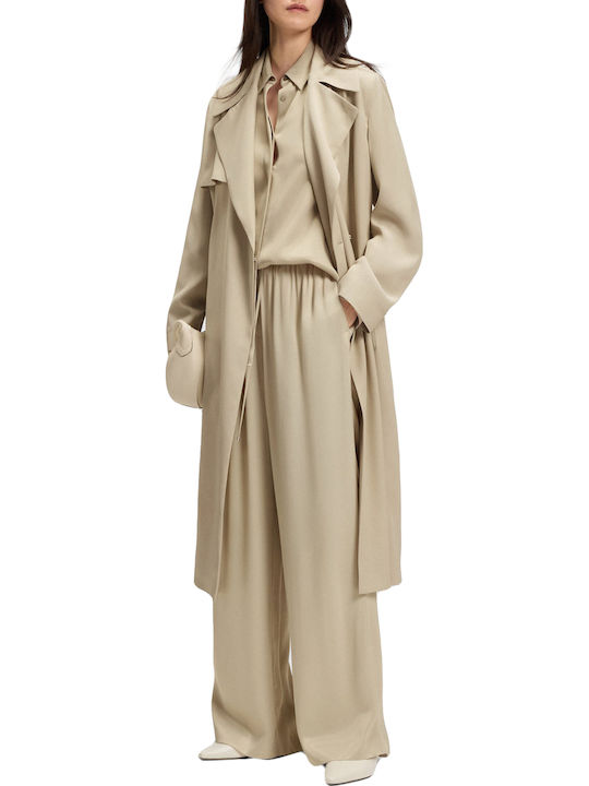 Women's Fabric Trousers Light Beige