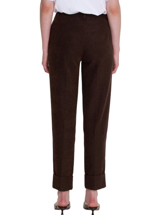Women's Fabric Trousers Brown