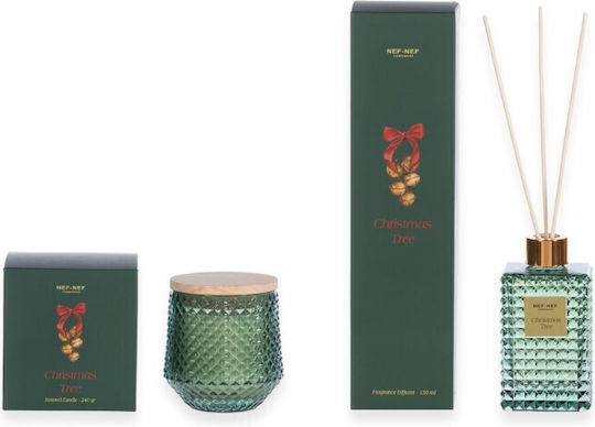 Nef-Nef Homeware Χριστουγεννιάτικο Κερί Πράσινο Christmas Tree