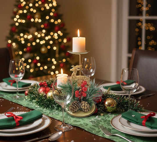 XMASfest Χριστоулгенски свещи и свещници Метален Свещник 15.5x8см.
