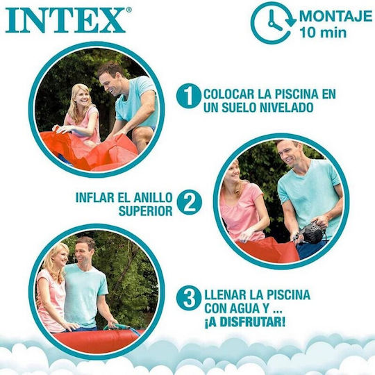 Intex Easy Set Happy Crab Παιδική Στρογγυλή Πισίνα 880lt Φουσκωτή 183x51εκ. Κόκκινη