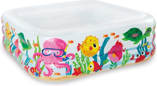 Intex Children's Square Swimming Pool 340L Inflatable 159x159x50cm White