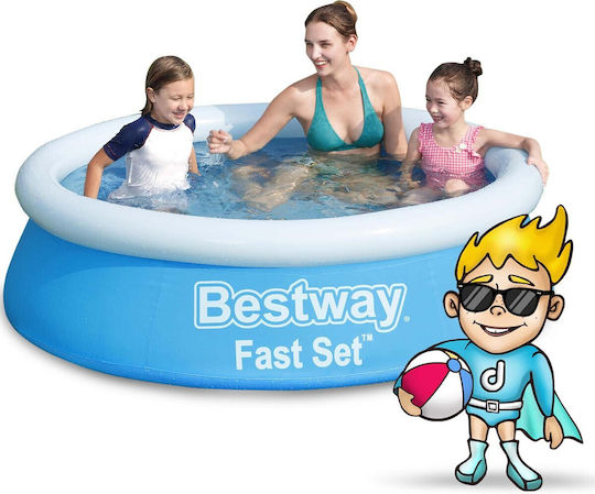 Bestway Children's Round PVC Swimming Pool 940lt Inflatable 183x51cm Light Blue