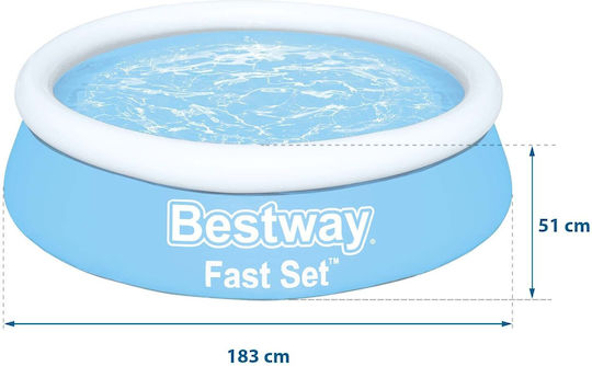 Bestway Children's Round PVC Swimming Pool 940lt Inflatable 183x51cm Light Blue