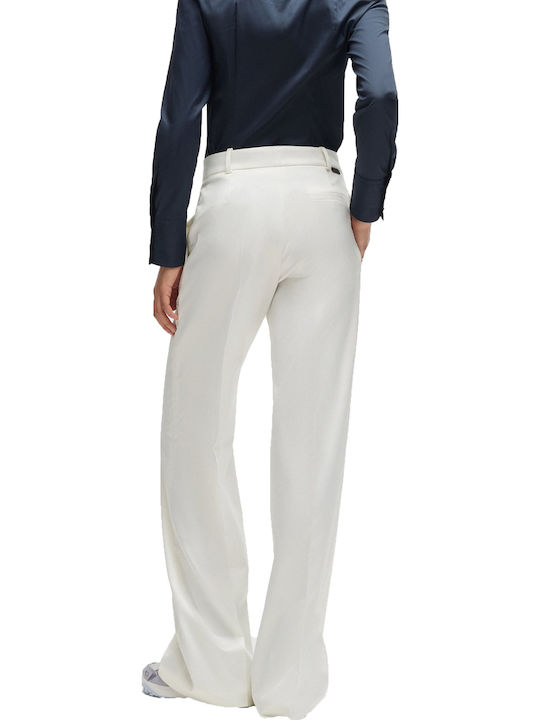Halenar1 Women's Fabric Trousers Beige