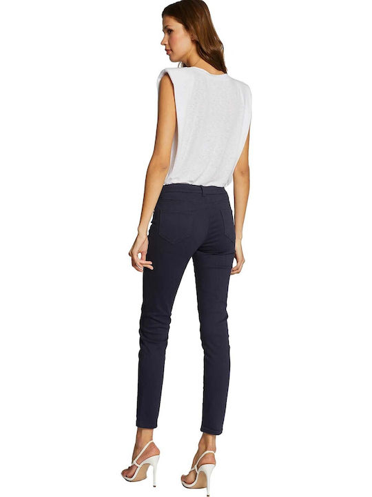 Morgan PETRA Women's Fabric Trousers Slim Fit Navy Blue