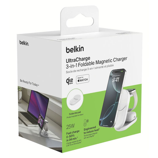 Belkin Wireless Charger Qi2 25W Whites (UltraCharge)