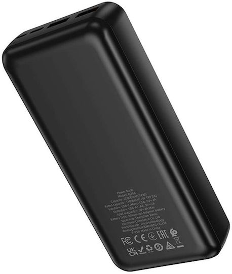 Borofone BJ78 Power Bank 20000mAh with 2 USB-A Ports Black