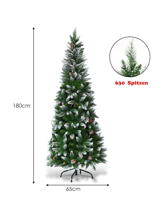 Christmas Tree Slim Snowy 180cm with 630 Branches