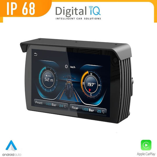 Digital Iq Pna 5500_cpa 5.5inc Σύστημα Πλοήγησης Gps Μοτοσυκλέτας Tpms 2 Κάμερες Apple Carplay Android Auto