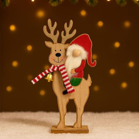 Dekorativer Weihnachtsmann Rot aus Holz 23x10x4cm