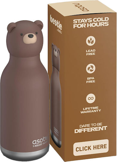 Asobu Bestie Kids Water Bottle Thermos Stainless Steel with Straw 460ml