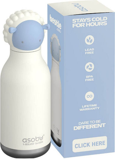 Asobu Bottle Kids Water Bottle Thermos Stainless Steel with Straw Sheep