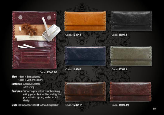 MR Leather Tobacco Pouch Mr Desire With Snap Closure