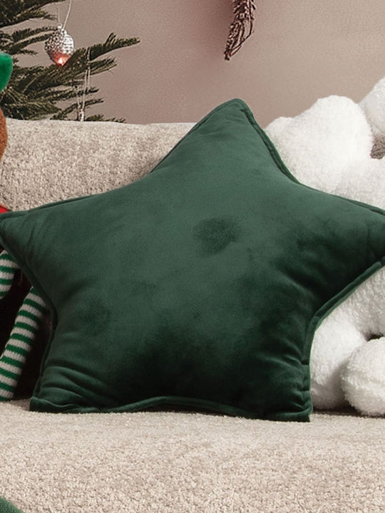 Nef-Nef Homeware Christmas Decorative Pillow Christmas Star Star Green 40x40cm