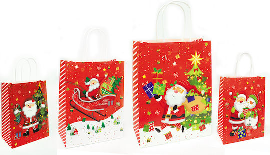 Paper Pack Christmas Bag for Gift Multicolored 15x8x21cm. 12pcs
