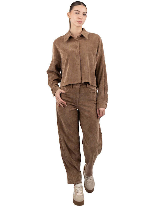 Дълъг ръкав Женска Риза Camel, Brown