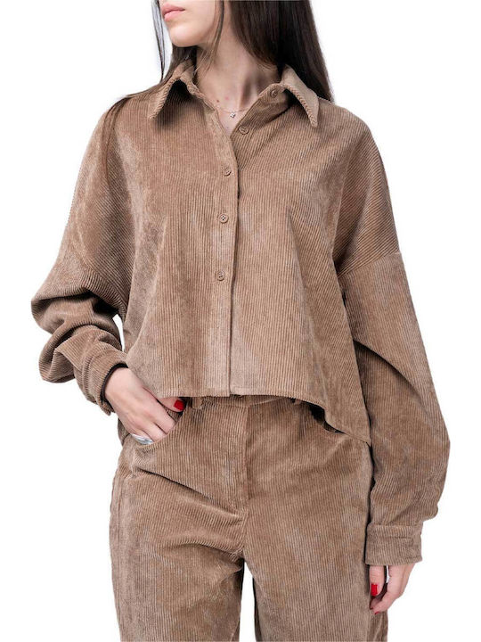 Дълъг ръкав Женска Риза Camel, Brown