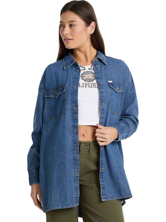 Μακρυμάνικο Γυναικείο Τζιν Πουκάμισο Denim
