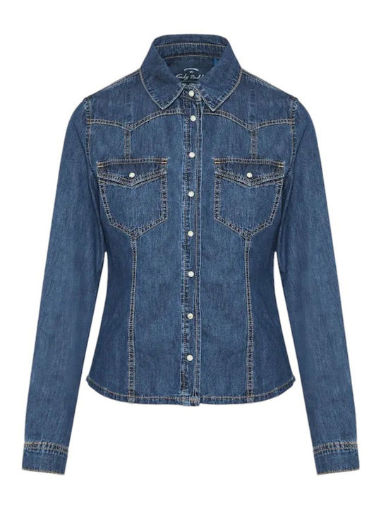 Women's Denim Long Sleeve Shirt Denim