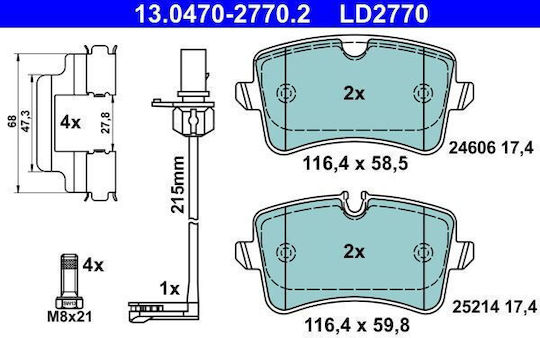 Brake Pads Audi A4 Avant 8k5 B8 Ate 13047027702