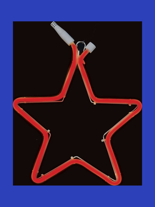 Lianos Plastic Christmas Decorative Pendant Star 30x30cm Red