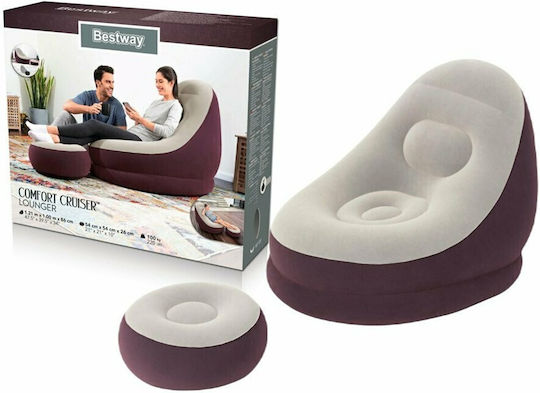 Inflatable Armchair for Indoor & Outdoor Use Footrest Bestway Comfort Cruiser Inflatable Lounger Armchair 75053