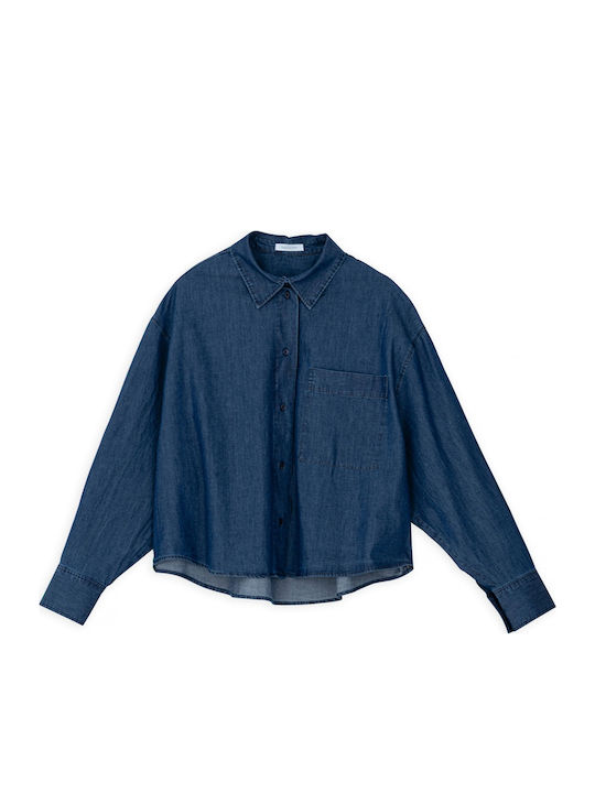 Дълъг ръкав Женска Дънково Риза Light Denim