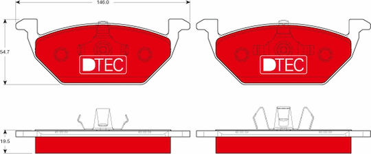Set Plăcuțe De Frână Ceramice Față Trw Audi A1 A3 Seat Cordoba Ibiza Skoda Citigo Fabia 1.0-2.5 Înălțime 54.7mm Lățime 146.0mm Grosime 19.8mm