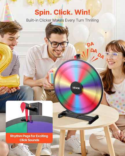 Vevor Τροχός Βραβείων 610 Mm 14 Θέσεων Βάση Επιτραπέζια Ρουλέτα Τύχης Πίνακα Γραφής 2 Μαρκαδόρους 6 Χρώματα Εύκολη Συναρμολόγηση Εκδηλώσεις Πάρτι Παμπ Εμπορικές Εκθέσεις Καρναβάλια