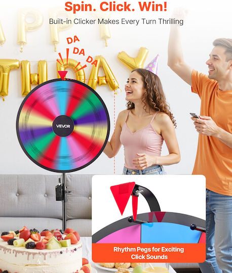 Vevor 610 Mm Τροχός Βραβείων 14 Θέσεων Τροχός Τρίποδο Ρυθμιζόμενο Ύψος Ρουλέτα Τύχης Πίνακα Γραφής 2 Μαρκαδόρους 6 Χρώματα Εύκολη Συναρμολόγηση Πάρτι Μπαρ Εμπορική Έκθεση Καρναβάλι