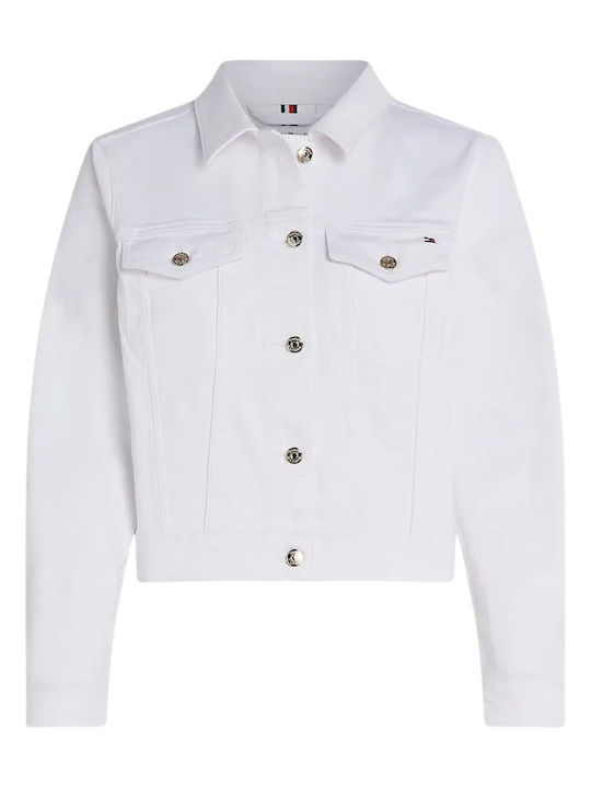 Scurtă Jachetă de femei din denim White