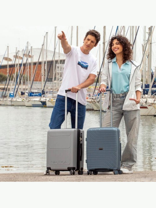 Nautica Cabin Hard Suitcase Grey Greygreen With 4 Wheels Height 55cm