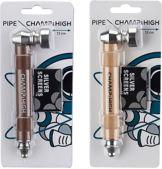 Metallpfeife Champ Holzbeschichtung Hellbraun 12cm