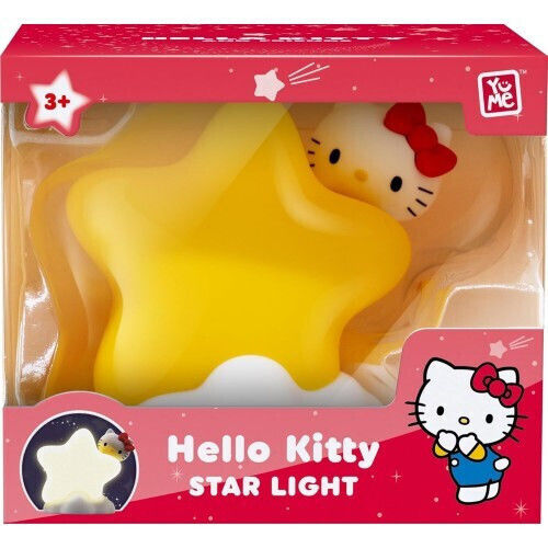 YuMe Toys Kinder Dekorative Lampe Hello Kitty Gelb 5x5x9εκ.