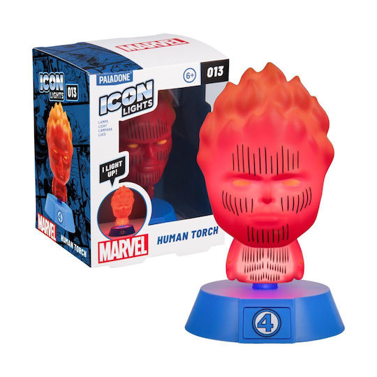 Paladone Icons Marvel Fantastic 4 Human Torch Table Lamp Pp14788mu