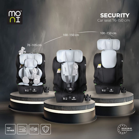 Moni Security Καθισματάκι Αυτοκινήτου i-Size με Isofix Space Grey 9-36 kg