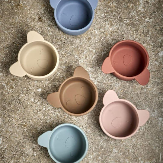 Nuuroo Baby Food Bowl Made of Silicone Light Blue Set of 2