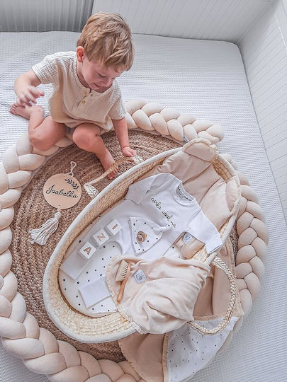 Sparrow Velvet Crib Bumpers Braided Inside Beige 15x240cm