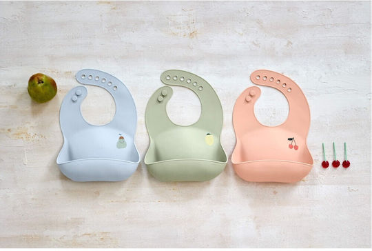 Laessig Waterproof Bib Silicone with Pocket Pear