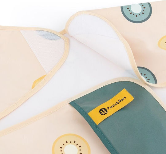 Petite & Mars Bavetă material textil cu autocolant & Buzunar Verde