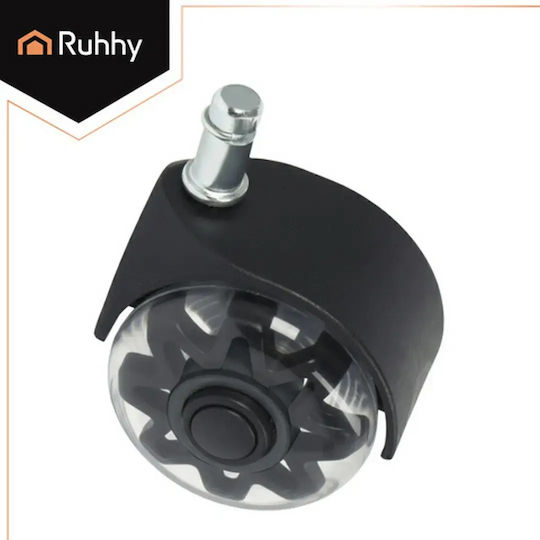 Ruhhy Caster For Office Chair Metallic 5 Pieces 1.1x2.2cm Black