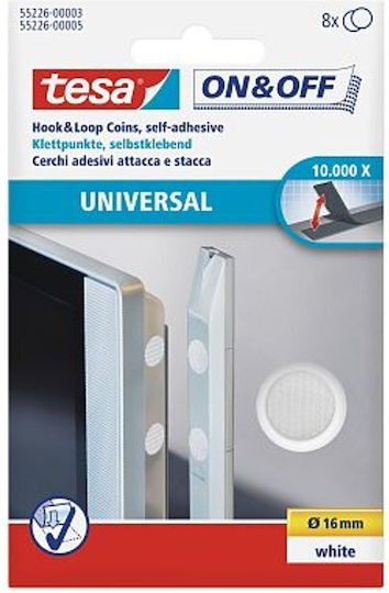 Runder Klettverschluss 16mm Weiß On&off 8St