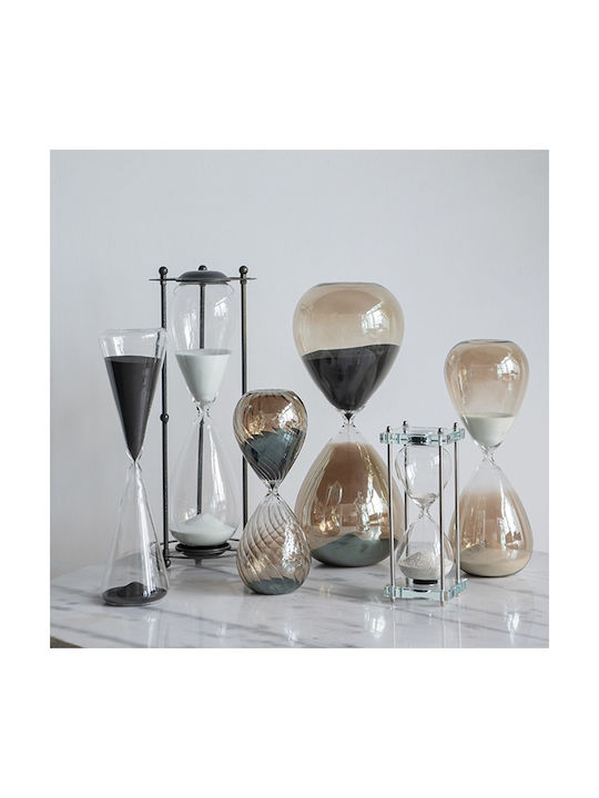 Artekko Sanduhr Dekoratives Glas Schwarz 10,8x10,8x39 cm 10,8cm x 10,8cm x 39cm