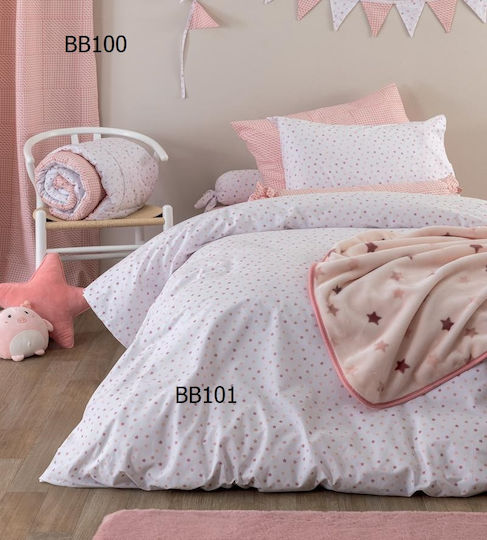 Palamaiki Чаршаф Единично с Ластик Памук BB100 Rose 110x200см