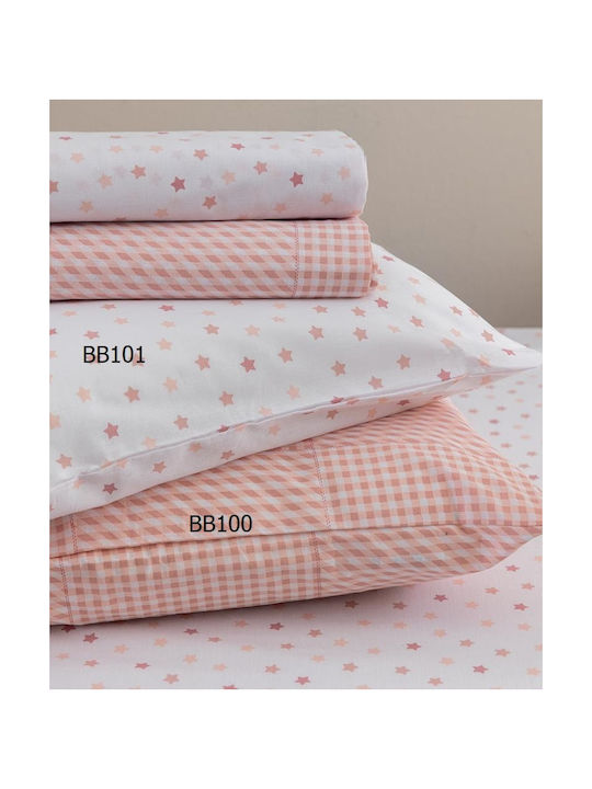 Palamaiki Σεντόνι Μονό με Λάστιχο Βαμβακερό BB101 Rose 110x200cm