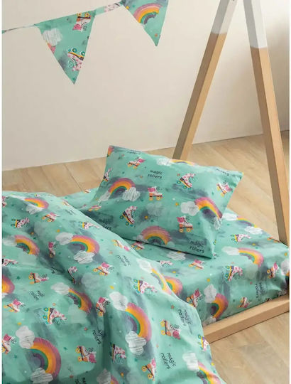 Palamaiki Single Set with Elastic Band MK774 Green 110x200cm Palamaiki Single Set with Elastic Band MK774 Green 110x200cm