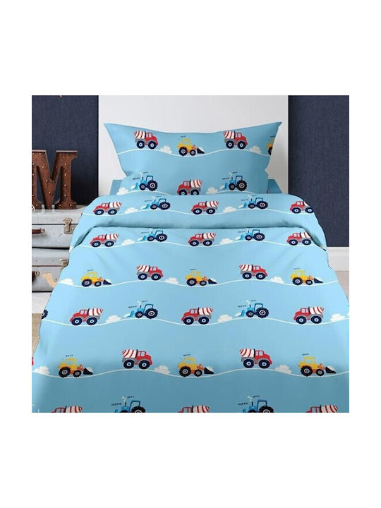 Sunshine Sheet Set Single Cotton Feelings 34 Blue 165x270cm 3pcs