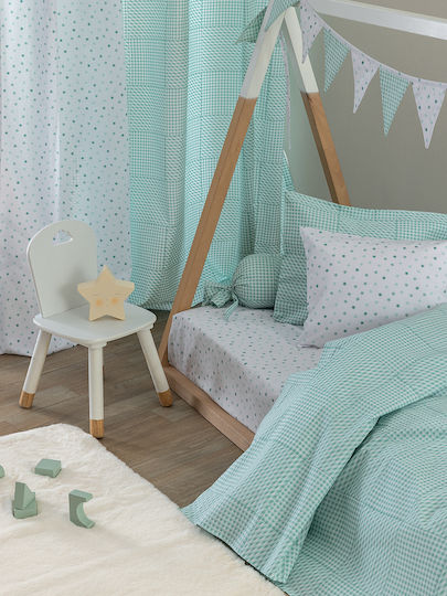 Palamaiki Sheet Single Cotton BB101 Aqua 170x260cm