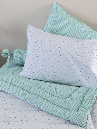 Palamaiki Bettlaken Einzeln Mit Gummizug Baumwolle BB101 Aqua 110x200cm